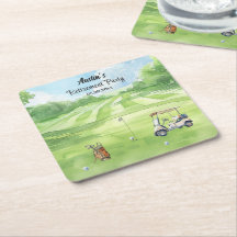 Aquarell-Golfplatz-Ruhestandsfeier 