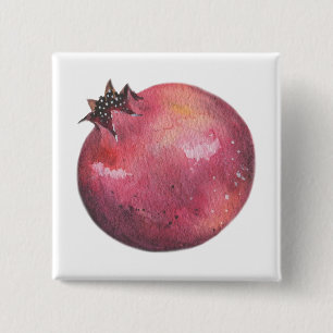 Aquarell Granatapfel Button