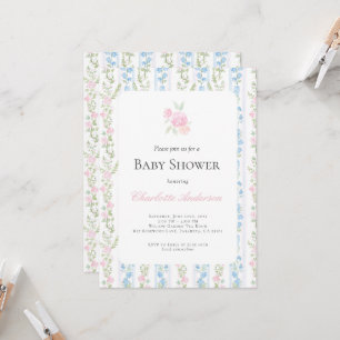 Aquarell Grandmillennial Baby Shower Einladung