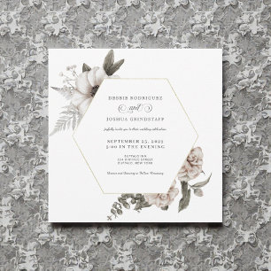 Aquarell-Grau-Grey-Floral-Hochzeits-Einladung Einladung
