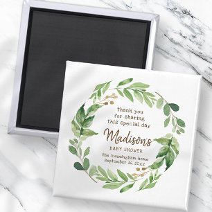 Aquarell Greenery Babydusche Gastgeschenk Magnet
