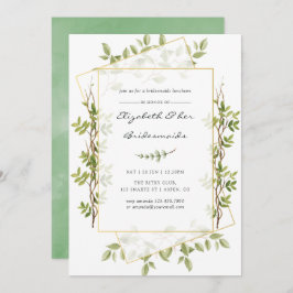 Aquarell Greenery Geometric Bridesmaids Luncheon Einladung