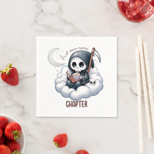 Aquarell Grim Sensenmann Buchen Sie Lover, Club bu Serviette