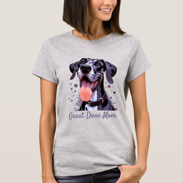 Aquarell Große Dane Spaß Hunde Tier Tier T-Shirt (Vorderseite)