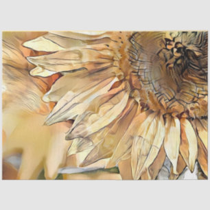 Aquarell Große Gelbe Sonnenblume Elegante Sammlung Seidenpapier
