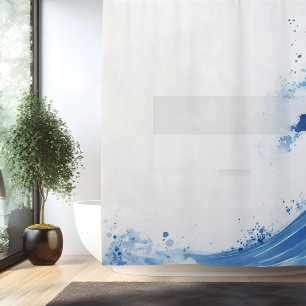 Aquarell-Große Welle im japanischen Stil Duschvorhang