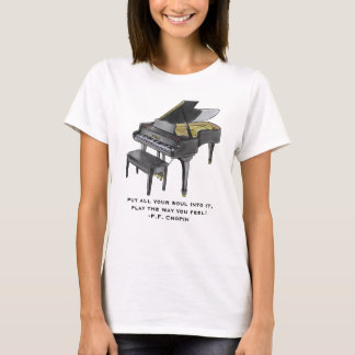 Aquarell-Großflügel Illustration Chopin-Zitat T-Shirt