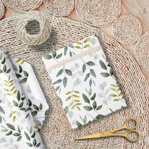 Aquarell-Grün-Blatt-Muster Geschenkpapier