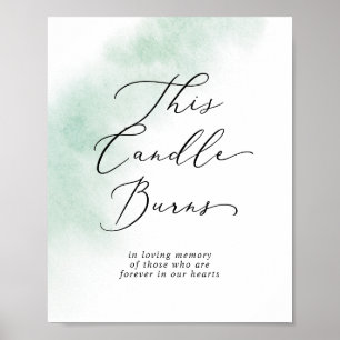 Aquarell-Grün Dieses Kerzen Brennt Gedenktafel Poster