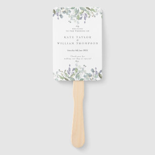 Aquarell-Grün Florales Hochzeitsprogramm Fächer