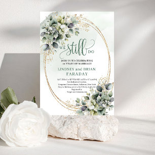 Aquarell Grün Gold Botanical We Still Do Einladung