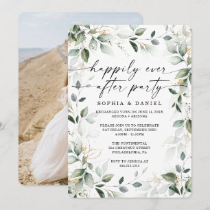 Aquarell-Grün-Gold-Elopement-Feier-Einladung Einladung