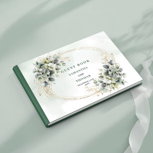 Aquarell Grün Gold Eukalyptus Gästebuch