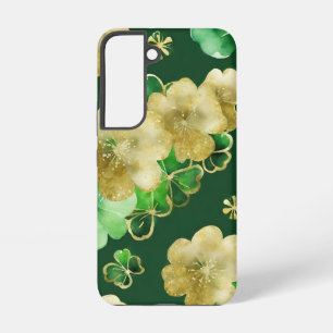 AQUARELL GRÜN & GOLD IRISCHE SHAMROCKS SAMSUNG GALAXY HÜLLE