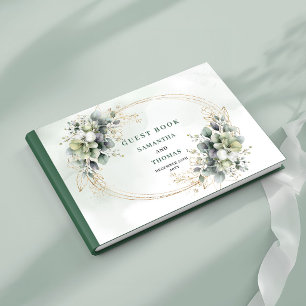 Aquarell Grün Gold Salbei Grün Hochzeitsgästebuch Gästebuch