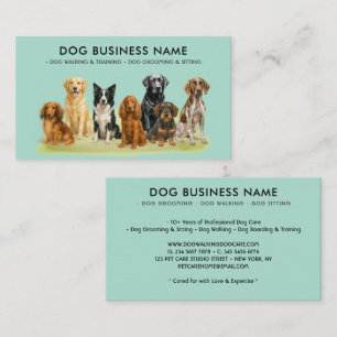 Aquarell Grün Hundetraining und -pflege Sitzend Visitenkarte