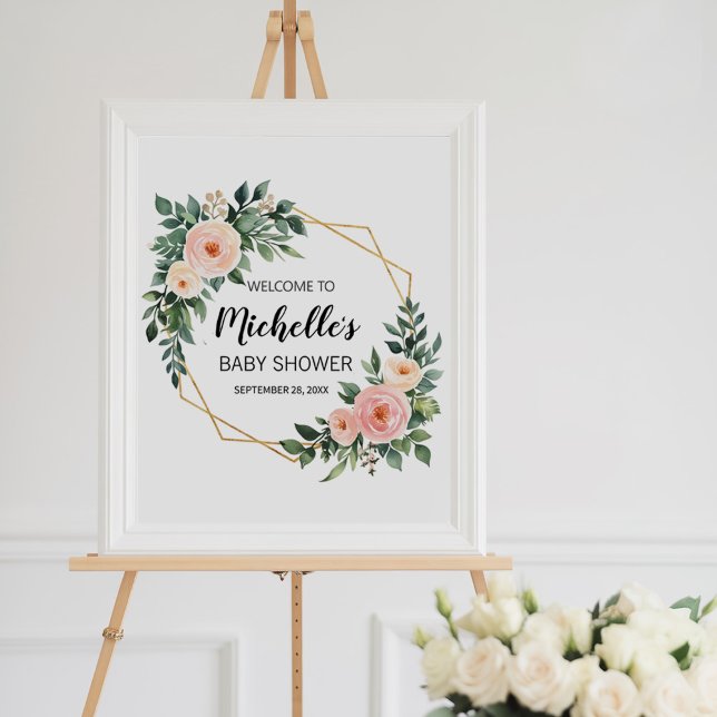 Aquarell Grün Mädchen Dusche Begrüßungszeichen Poster (Von Creator hochgeladen)