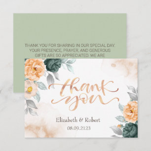 Aquarell-Grün-Rosen-Dankeschön-Karte Dankeskarte