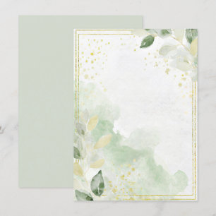 Aquarell Grün und gold leere Hochzeit Einladung