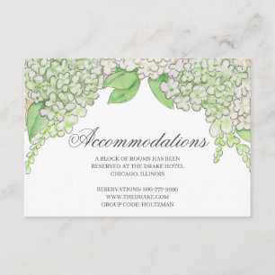 Aquarell-Grün- und Weiß-Hortensien-Wappen-Hochzeit Begleitkarte