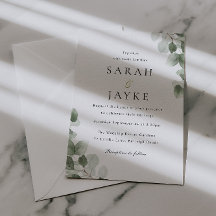 Aquarell Grünblatt Eleganz Hochzeit