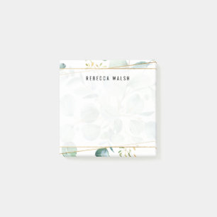 Aquarell Grüne Blätter Imitate Post-it Klebezettel