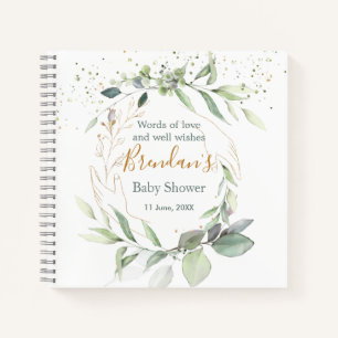 Aquarell Grüne Blätter Kinderdusche Notizbuch