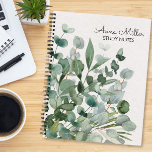 Aquarell Grüne Blätter Moderne Notizbuch