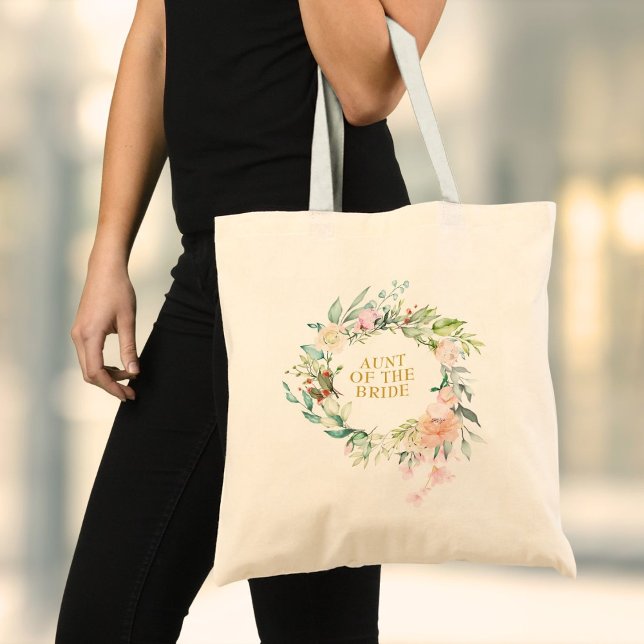 Aquarell Grüne Floral Bridesmaid Gefallen Tragetasche (Watercolor Greenery Floral Bridesmaid Favor Tote Bag)