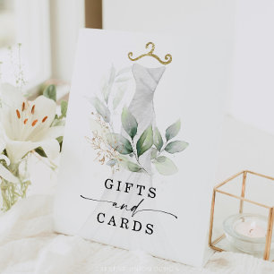 Aquarell Grüne Goldene Brautpartys Schilder