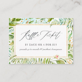 Aquarell Grüne Kristallklares Brautparty Raffle Begleitkarte