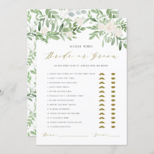 Aquarell Grüne sagte er sagte, sie sagte Game Card Einladung