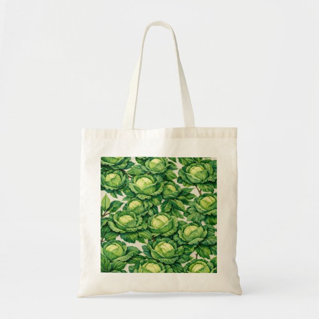 Aquarell Grünes Kraut Botanisches Gemüse Tragetasche (Vorne)