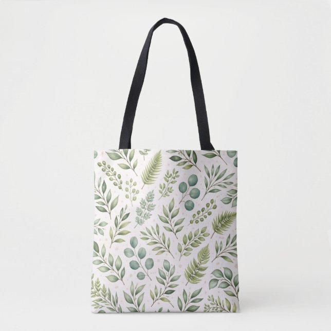 Aquarell-Grünmuster | Botanische Blätter (Vorderseite)