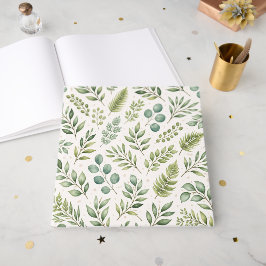 Aquarell-Grünmuster | Botanische Blätter Gästebuch
