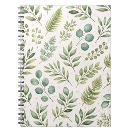 Aquarell-Grünmuster | Botanische Blätter Notizblock