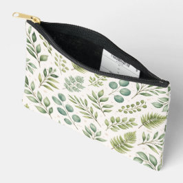 Aquarell-Grünmuster | Botanische Blätter Zubehörtasche
