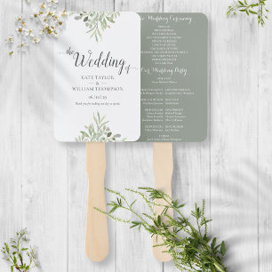 Aquarell-Grünpflanzen-Hochzeitsprogramm in Schreib Fächer