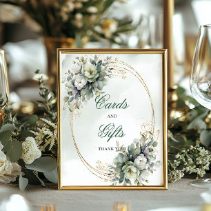 Aquarell-Grünpflanzen-Karten-und-Geschenke-Tischsc Poster