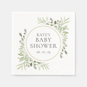 Aquarell Grünzeug Babyparty/Sprinkle/Paar Serviette