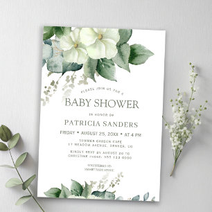 Aquarell-Grünzeug-Eukalyptus-Blumen-Babyparty Einladung