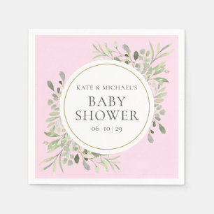 Aquarell-Grünzeug-Paar-Baby-Party Serviette