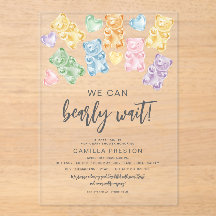 Aquarell-Gummibärchen-Baby-Party