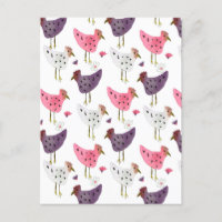 Aquarell-Hahn-Blumenmuster