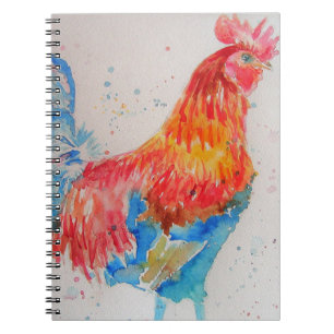 Aquarell-Hahn-Huhn-Kinder-Jungen-Notizbuch Notizblock