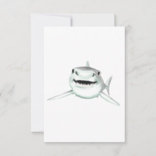 Aquarell-Hai lächelnd grauer grüner Ozean-Tier