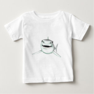 Aquarell-Hai lächelnd grauer grüner Ozean-Tier Baby T-shirt