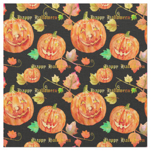Aquarell-Halloween-Kürbis-Gewebe Stoff
