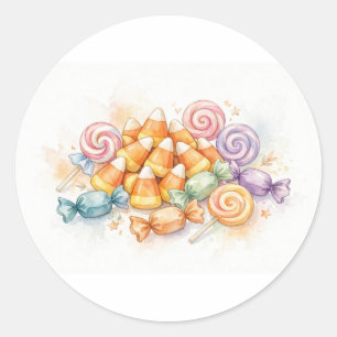 Aquarell-Halloween-Süßigkeiten-Sticker Runder Aufkleber