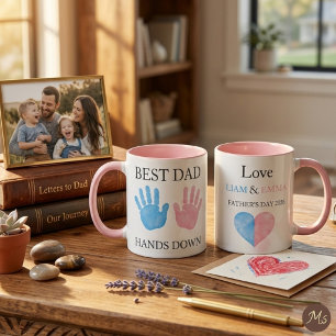 Aquarell-Handabdruck-Bester-Vater-aller-Zeiten-Süß Tasse